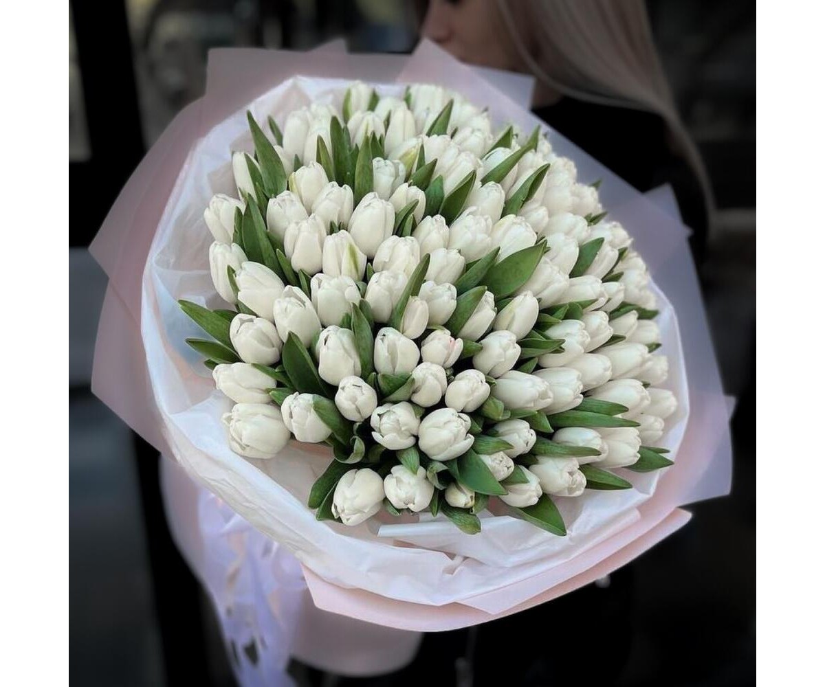 101 белый тюльпан