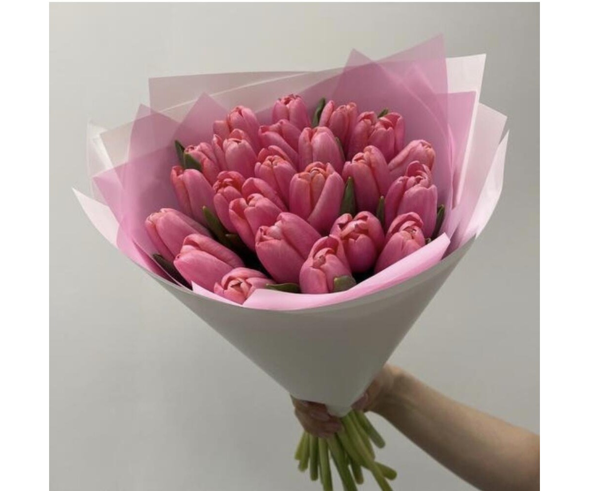 21 розовый тюльпан