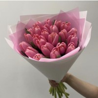 21 розовый тюльпан