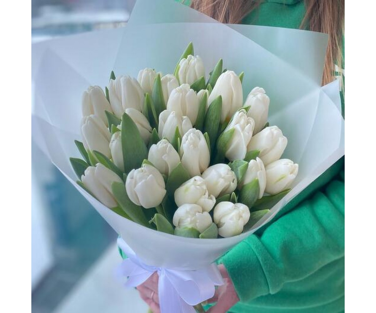 21 белый тюльпан
