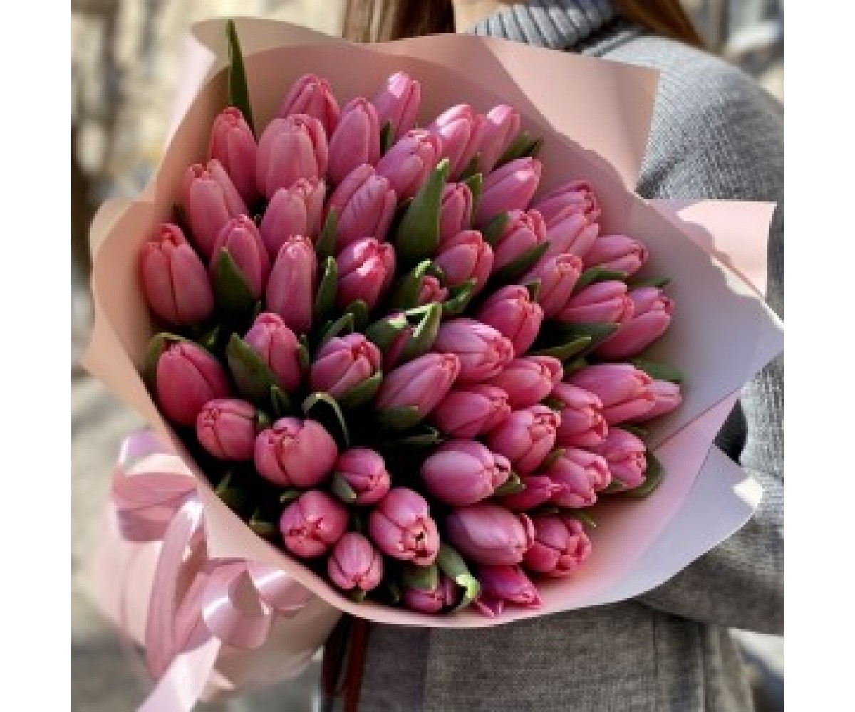 51 розовый тюльпан